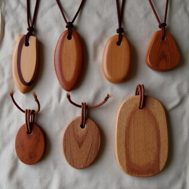 Pendenti in legno lavorati a mano